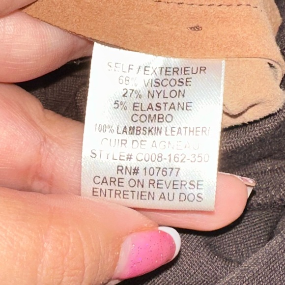 Alice and Olivia Front Zip Riding Lambskin Leather Pants Sz 6 #TT - Picture 4 of 4